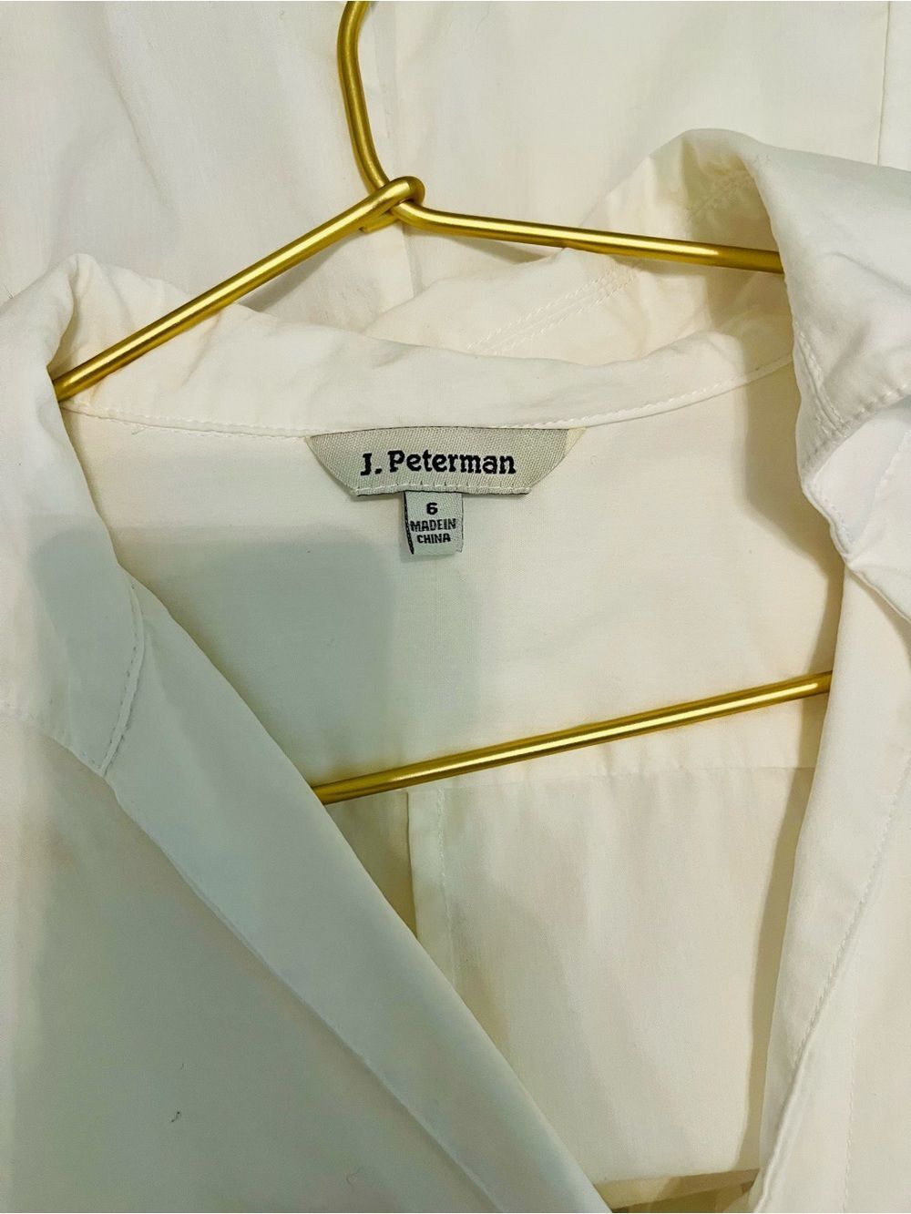 J. Peterman White Tie-Front Button-Up Blouse | Size 6 - Picture 4 of 9